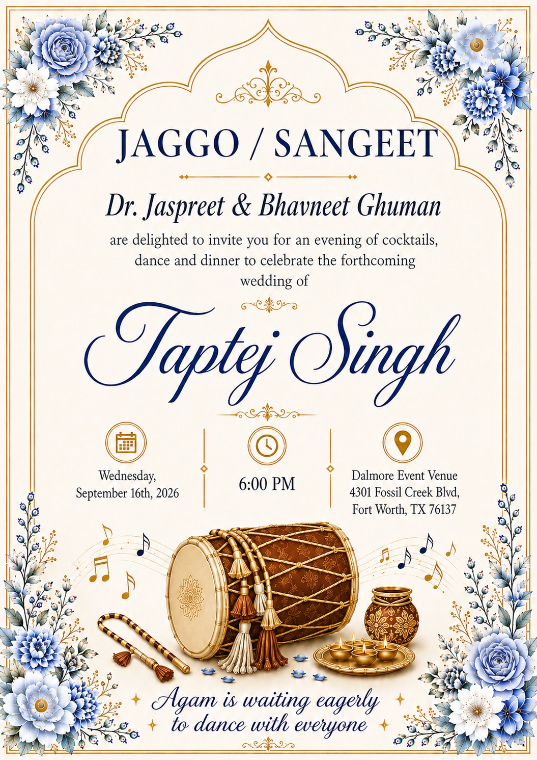 Jaggo / Sangeet card